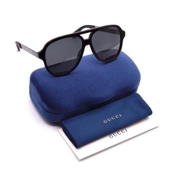 Authentic- New - Gucci Men’s Sunglasses GG0688S 001 Black/ Gray - Picture 9 of 12